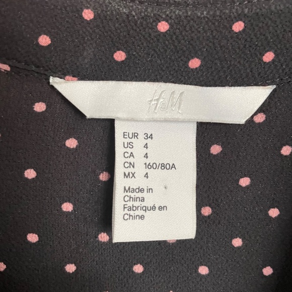 H&M long sleeve polka dot button up dress - Picture 3 of 7